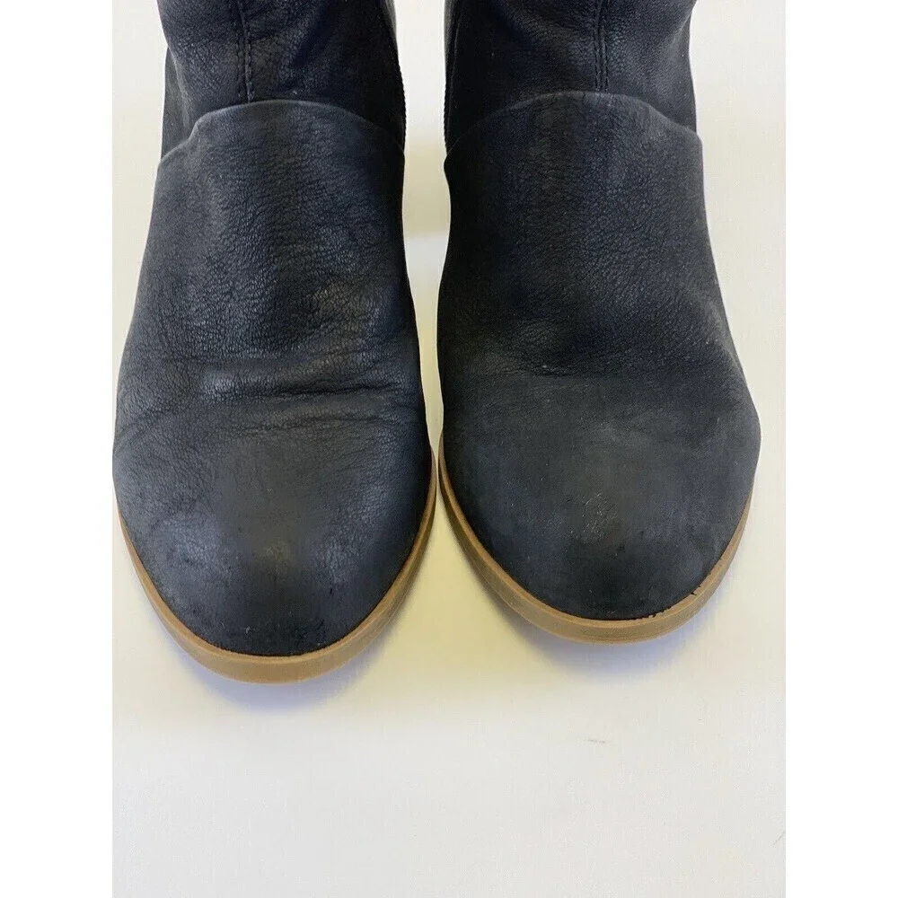 Vagabond Shoemakers Nubuck Ankle Boots Black Leather Block‎ Heel Womens 40 9.5